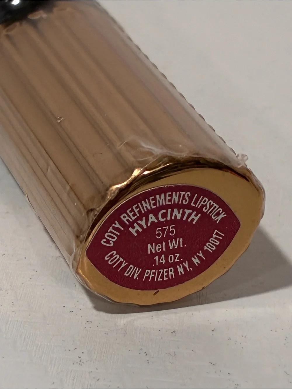 Vintage Coty Refinements Lipstick - 575 Hyacinth Slide Up Gold Tone NEW